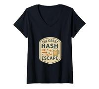 Donna The Drinking Club con Un Problema di Corsa Hash House Harriers Maglietta con Collo a V