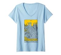 Donna The Empress Tarot Card Vintage Maglietta con Collo a V