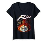 Donna The Flash | Merch Ufficiale DC Comics | WBUFLS04 Maglietta con Collo a V