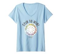Donna The Game of Life Spin To Win! Classic Board Game Spiner Maglietta con Collo a V