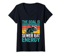 Donna The Goal Is Sewer Rat Energy Meme caotico - Maglietta con Collo a V