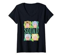 Donna The Golden Girls Illustrated Squad Character Grid TV Show Maglietta con Collo a V