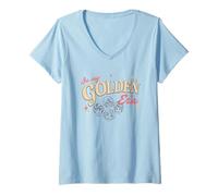 Donna The Golden Girls In My Golden Era Faces Outline Logo Maglietta con Collo a V