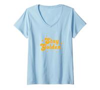Donna The Golden Girls Stay Golden Retro Sparkling Logo Maglietta con Collo a V