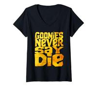 Donna The Goonies Big Never Say Die Maglietta con Collo a V