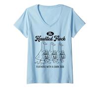 Donna The Haunted Flock Halloween Trick or Treat Goose Squad Maglietta con Collo a V