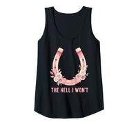 Donna The Hell I Won't Floral Horseshoe Western Cowgirl Canotta