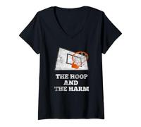 Donna The Hoop And The Harm B-Ball Player Foul Design Maglietta con Collo a V