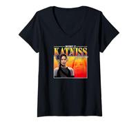Donna The Hunger Games District 12 Katniss 90's Style Movie Maglietta con Collo a V