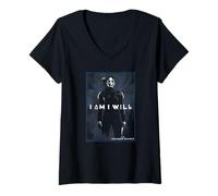 Donna The Hunger Games I Am Will Katniss Portrait Movie Maglietta con Collo a V