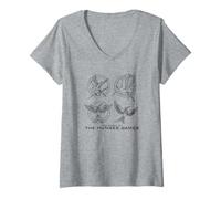 Donna The Hunger Games Mockingjay Icons Movie Maglietta con Collo a V