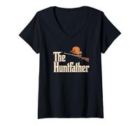 Donna The Huntfather Wild Game Hunter Grande All'aperto Maglietta con Collo a V
