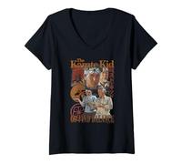 Donna The Karate Kid Go Find Balance Vintage Photo Collage Movie Maglietta con Collo a V