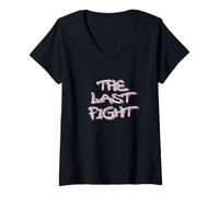 Donna The Last Fight White Graffiti Style Design Maglietta con Collo a V