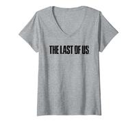 Donna The Last of Us Black Text Logo Video Game Maglietta con Collo a V