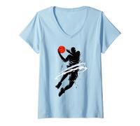 Donna The Legend Basketball Slam Dunk for the Basketball Lovers Maglietta con Collo a V