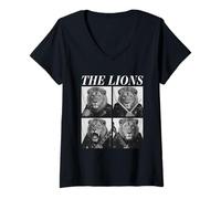 Donna The Lions Rockers Funny Animals Musica Rock Emo Punk Band Maglietta con Collo a V