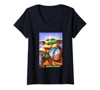 Donna The Mandalorian And Grogu Bounty Hunter Grogu with Beskar Maglietta con Collo a V