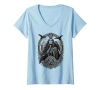 Donna The Morrigan Celtic Raven Dea Mitologia Irlandese Corvo Cool Maglietta con Collo a V