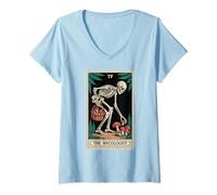 Donna The Mycologist Tarot Card Cottagecore Foraging Fungo Maglietta con Collo a V