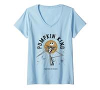 Donna The Nightmare Before Christmas Pumpkin King Halloween Maglietta con Collo a V