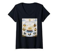 Donna The Odyssey World Tour Design di Avventura della Mitologia Greca Maglietta con Collo a V