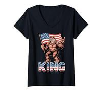 Donna The Only King Bigfoot In America No King Maglietta con Collo a V