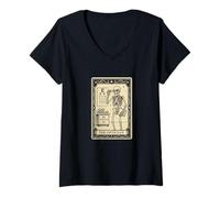 Donna The Optician Tarocco Card - Halloween spettrale Gotico Eye Doctor Maglietta con Collo a V