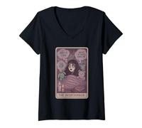 Donna The Overthinker Tarocchi Ansioso Insonne Design Maglietta con Collo a V