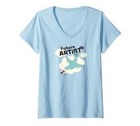Donna The Pigeon Future Artist Maglietta con Collo a V