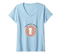 Donna The Purrfect Morning Cat Funny Morning Grouch Coffee Maglietta con Collo a V