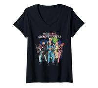 Donna The Real Ghostbusters Full Cast Collage Retro 80's Cartoon Maglietta con Collo a V