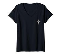 Donna The Rosario Tribal Cross Maglietta con Collo a V