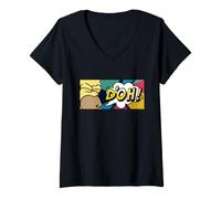 Donna The Simpsons Homer Simpson D'Oh Annoyed Grunt Pop Art Maglietta con Collo a V