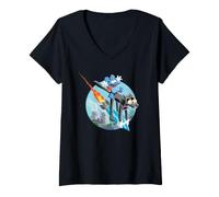 Donna The Simpsons Itchy & Scratchy Show Missile Ride Maglietta con Collo a V