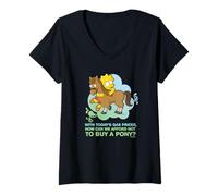 Donna The Simpsons Lisa Simpson Buy a Pony Retro Maglietta con Collo a V