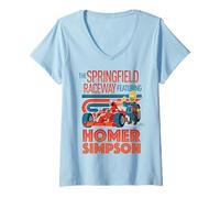 Donna The Simpsons The Springfield Raceway Featuring Homer Simpson Maglietta con Collo a V