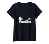 Donna The Smorefather Funny Smores Smores Sweet Treat Lover Maglietta con Collo a V