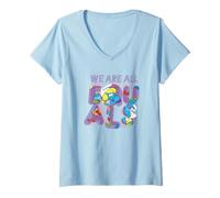 Donna The Smurfs Climbing We Are all Equals Maglietta con Collo a V