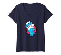 Donna The Smurfs I Don't Smurf Around Retro Cartoon Maglietta con Collo a V