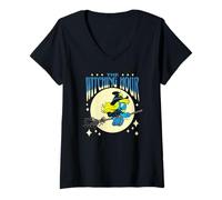 Donna The Smurfs Witching Hour Smurfette Halloween Retro Cartoon Maglietta con Collo a V