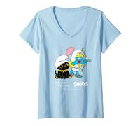 Donna The Smurfs x British Museum Smurfette Bow Greek Maglietta con Collo a V