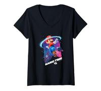 Donna The Super Mario Galaxy Movie Mario Time Maglietta con Collo a V