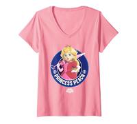 Donna The Super Mario Galaxy Movie Peach Galactic Princess Maglietta con Collo a V