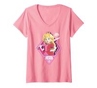 Donna The Super Mario Galaxy Movie Peach Galaxy Princess Maglietta con Collo a V