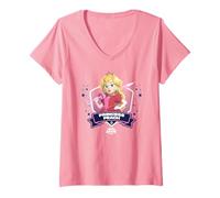 Donna The Super Mario Galaxy Movie Princess Peach Champion Maglietta con Collo a V