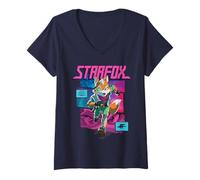 Donna The Super Mario Galaxy Movie Starfox Fox McCloud Action Maglietta con Collo a V
