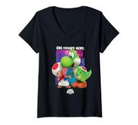 Donna The Super Mario Galaxy Movie Toad And Yoshi Galaxy Fun Maglietta con Collo a V