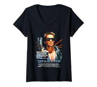 Donna The Terminator Poster del film Retro Fantascienza Time Traveler Gamer Maglietta con Collo a V