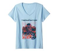 Donna The Terminator Thermal View Robot 80's Action Movie Maglietta con Collo a V